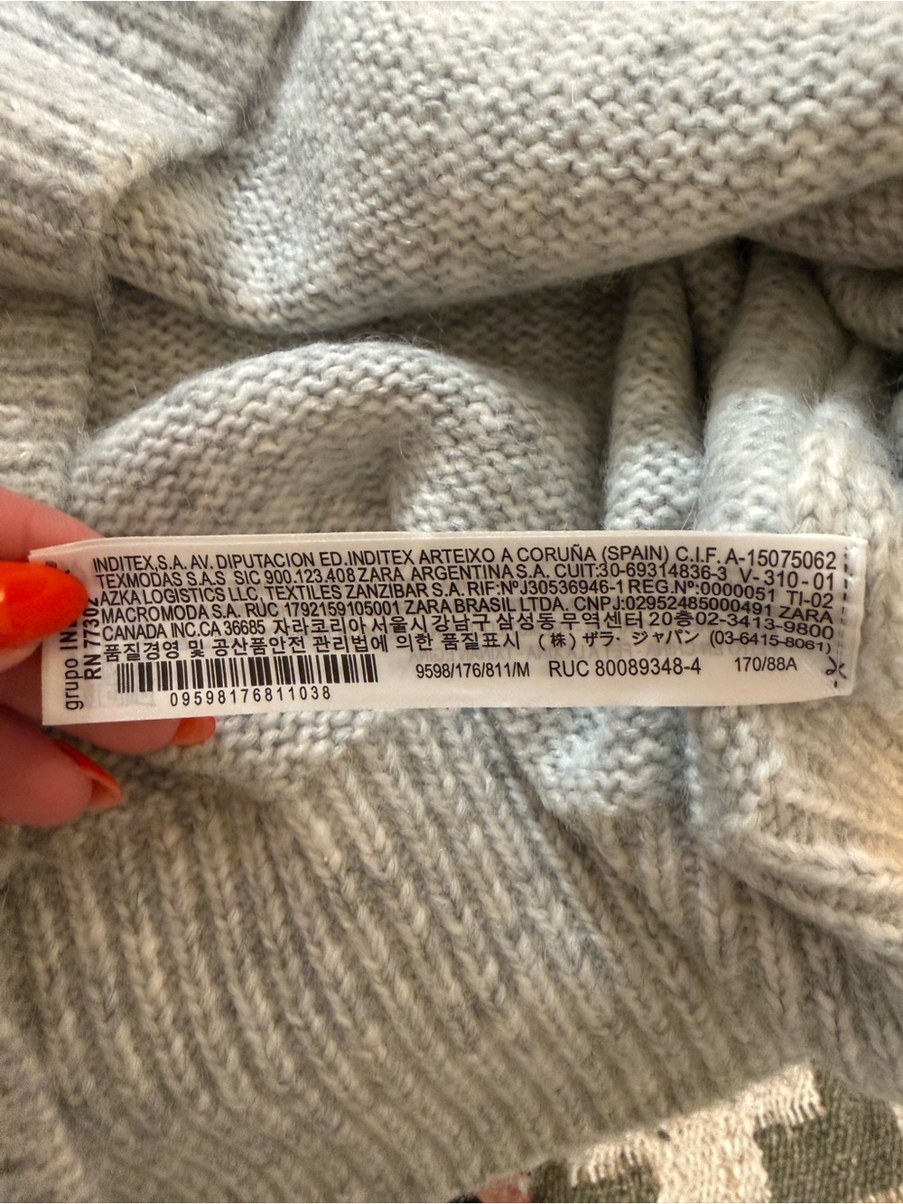 Zara High Collar Knit Sweater in Light Gray - Picture 5 of 5
